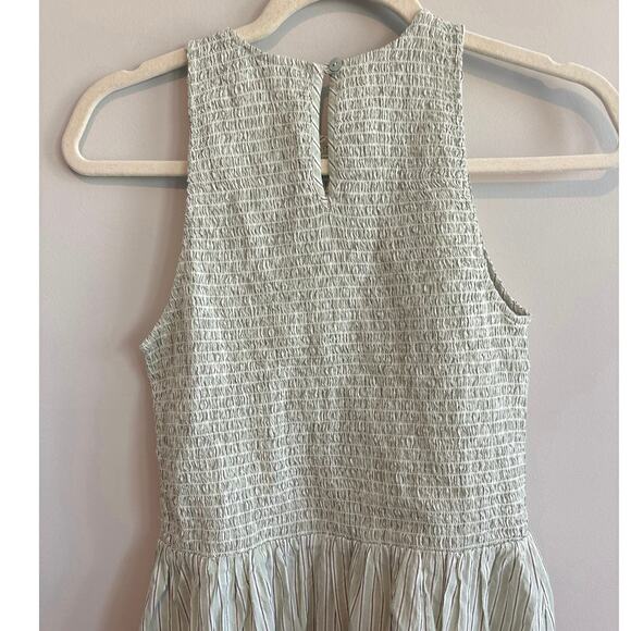 NWT Madewell The Melody Smocked Midi Poplin Dress Size Small Green - Picture 8 of 9